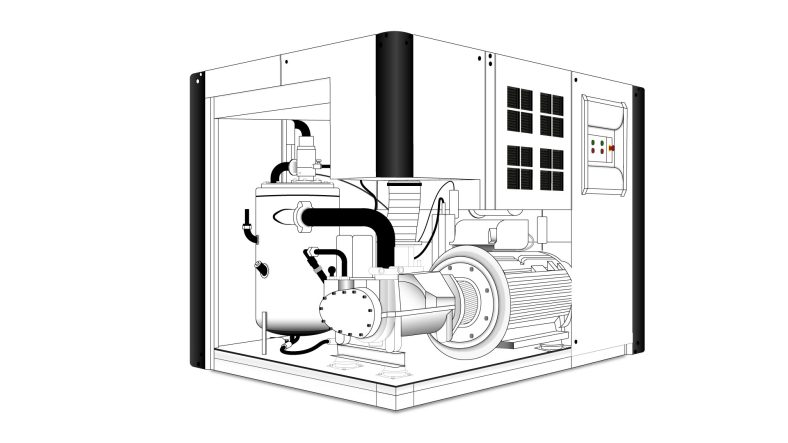 Air-Compressor-Black-&-White
